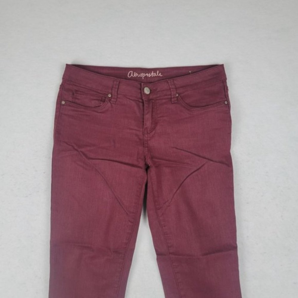 Aeropostale Jeggings Women's Size 6 Maroon Denim Skinny Jeans Stretch